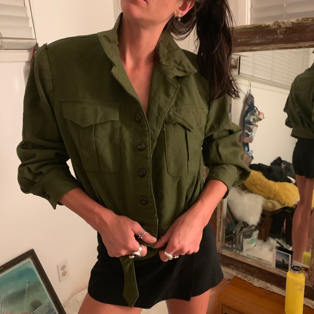 vintage 1974 cropped military jacket
